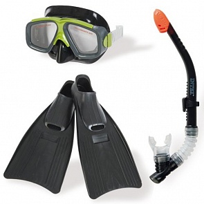 Набор для плавания - Маска, трубка и ласты из серии Серфингист, от 8 лет (Intex, с55959)